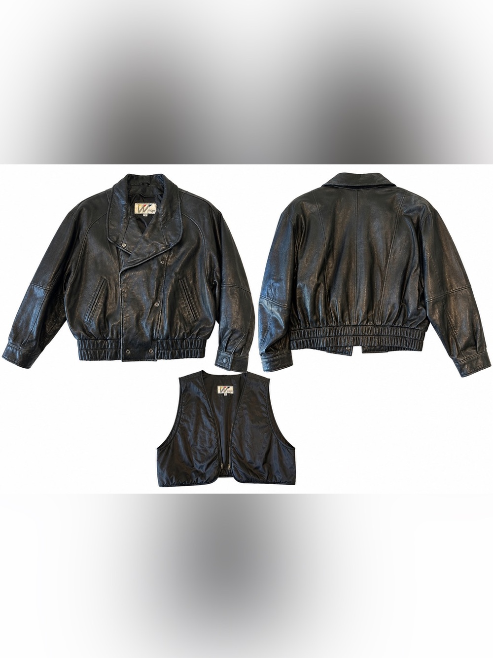 Women’s Wilson Vintage Leather Bomber Jacket - Classic Snap Cuff - size Medium